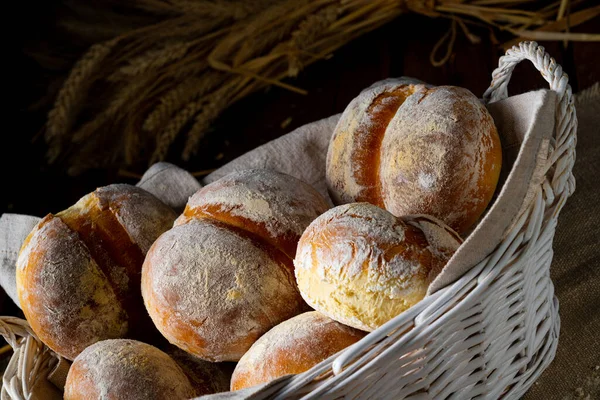 Homemade Wheat Rolls Breakfast — Stock Photo, Image