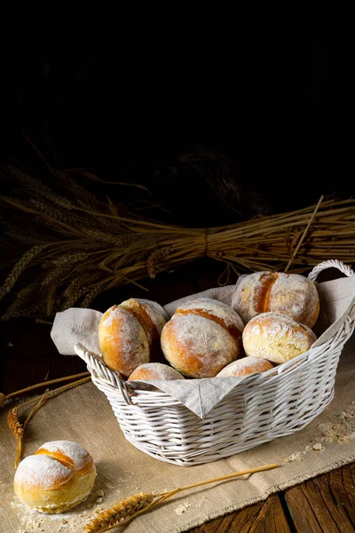 Rolos Trigo Caseiros Para Café Manhã — Fotografia de Stock