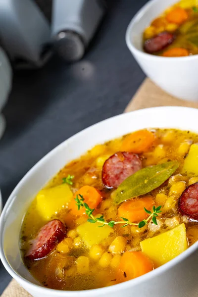 Hearty pea soup after grandmas rezept — Stock Image Hearty Pea Soup Grandmas Rezept Royalty Free Stock Photos
