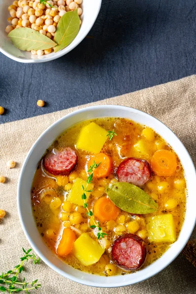 Hearty pea soup after grandmas rezept — Stock Image Hearty Pea Soup Grandmas Rezept Royalty Free Stock Photos