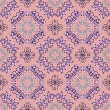 Pembe arka planda kusursuz çiçek deseni