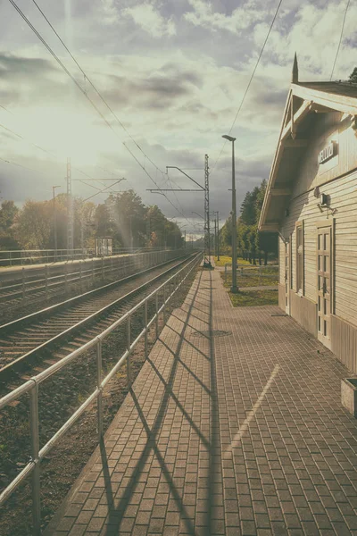 Tren istasyonu Letonya — Stok fotoğraf
