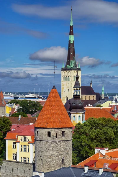 De daken en spiers van Oud Tallinn — Stockfoto