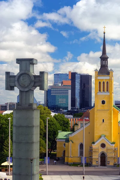 A fővárosa Észtország Tallinn város látképe — Stock Fotó