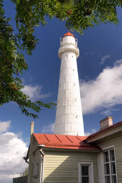Lighthouse on the Baltic with rowan — Stock Photo, Image