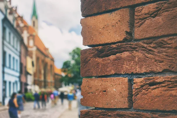 Briques rouges dans la vieille ville de Riga — Photo