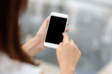 Boş ekran mobil akıllı telefon dokunmadan el