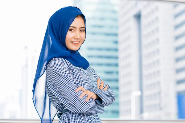 happy smile muslim Asian woman in head scarf