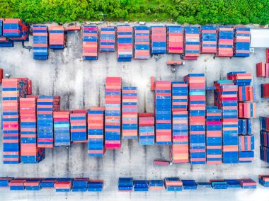 Kargo konteyner shpping hava Üstten Görünüm