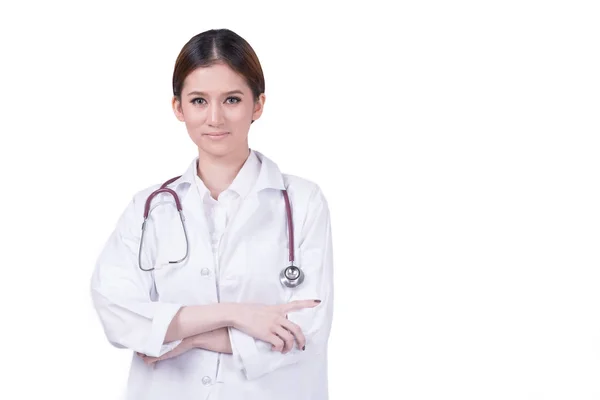 Ásia médico mulher no branco uniforme — Fotografia de Stock