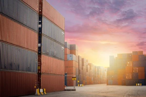 Scatola Carico Container Esportazione Spedizione Importazioni Logistiche Porto Concetto Logistico — Foto Stock