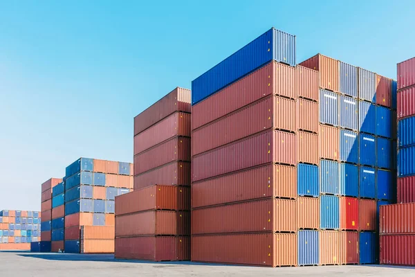 Porto Industriale Con Container Box Esportazione Logistica Import Business Con — Foto Stock