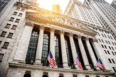 NEW YORK CITY - July 28: The New york Stock Exchange July 28, 2016 in New York, NY. It is the largest stock exchange in the world by market capitalization and the most powerful global financial institute. clipart