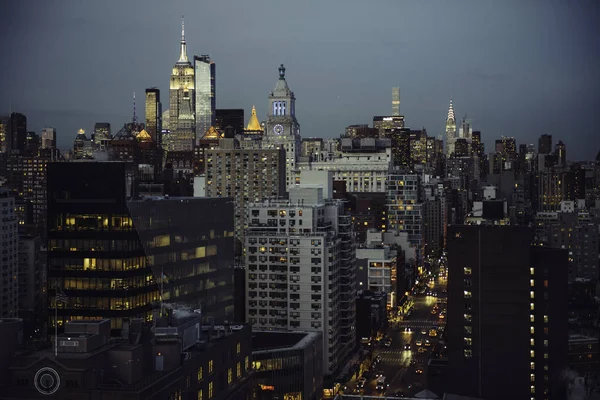 Vista Las Calles Nueva York Manhattan Midtown Anochecer — Foto de Stock