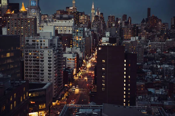New York City Manhattan Vue Sur Avenue Animée Avec Des — Photo