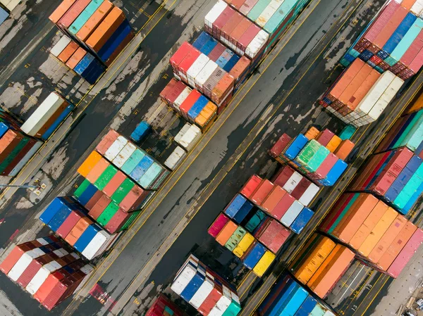 Containere Marfă Portul Maritim Gata Transport Nava — Fotografie, imagine de stoc