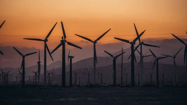 Campo Turbinas Eólicas Gerador Brisa Energia Eólica Califórnia Conceito Energia — Fotografia de Stock