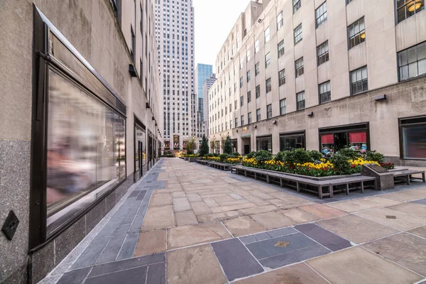 Leeres Rockefeller Center Ohne Menschen Wegen Covid Sperrung Bundesstaat New — Stockfoto