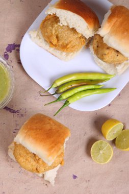 Hint özel geleneksel kızarmış yemek vada pav