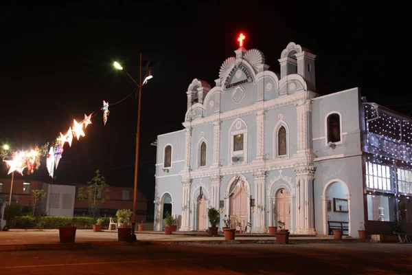 Vista Frontal Iglesia Vintage Decorada Para Vacaciones Vasai Bombay —  Fotos de Stock