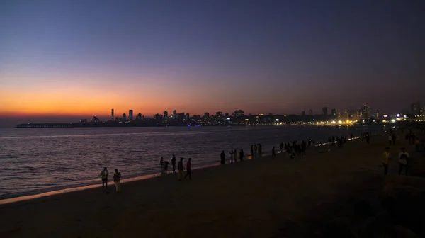 Mumbai Maharashtra Hindistan 31 Aralık 2019 Gece Mumbai Deniz Yolu Maharashtra Hindistan