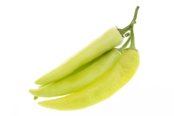 Banana Pimenta Cera Amarela Pimenta Isolada Contra Fundo Branco — Fotografia de Stock
