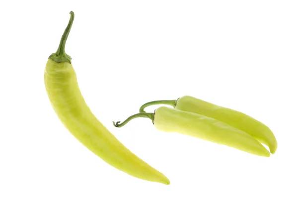 在白色背景下分离的香蕉胡椒或黄蜡胡椒 — 图库照片