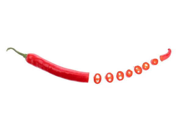 Chili Pepper Isolated White Background Ripe Chili Pepper Clipping Path — Stock Photo, Image