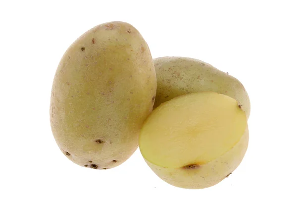 Isolerad Australisk Potatis Klipp Potatis Grönsaker Isolerad Vit Bakgrund Med — Stockfoto