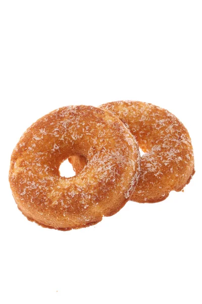 Donut Con Salpicaduras Blancas Aisladas Sobre Fondo Blanco Con Ruta — Foto de Stock