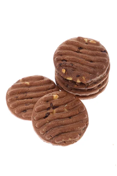 Chip Chocolate Biscoito Salgado Isolado Fundo Branco — Fotografia de Stock