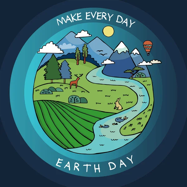 Bannière Fête Terre Pour Célébrer Sécurité Environnementale — Image vectorielle
