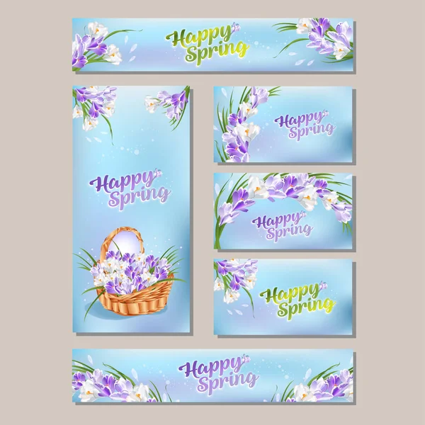 Floral Spring Templates Snowdrops Blue Backgrond Romantic Easter Design Announcements — Stock vektor