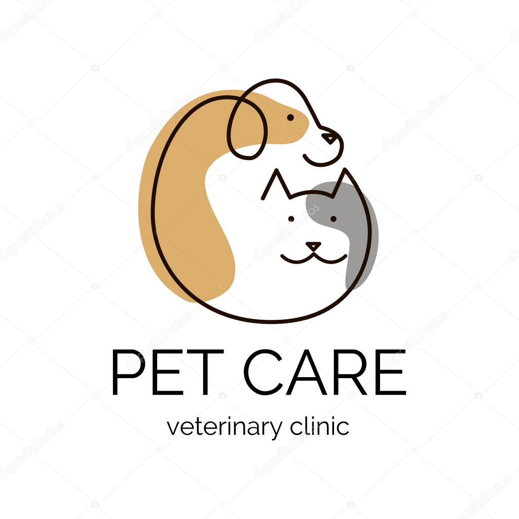 Pet care.Veterinary clinic logo tamplate. Vector illustration.