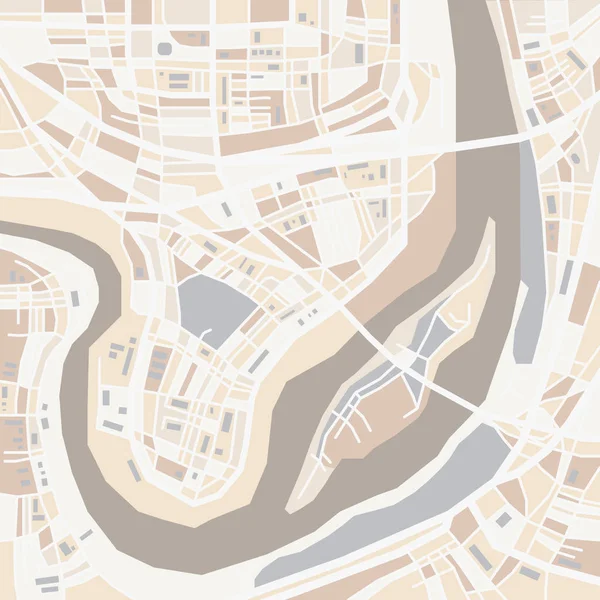 Vektor dekorativer Stadtplan — Stockvektor