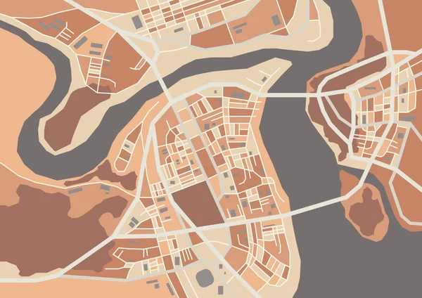 Vektör dekoratif şehir haritası — Stok Vektör