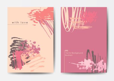 Modern fırça vektör kartpostal şablonu