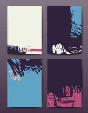 Modern fırça vektör kartpostal şablonu