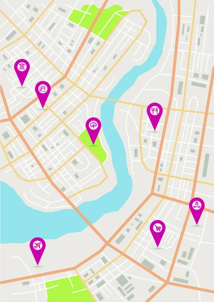 वेक्टर शहर के नक्शे — स्टॉक वेक्टर