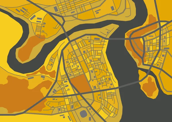 Mapa de la ciudad decorativo vectorial — Vector de stock