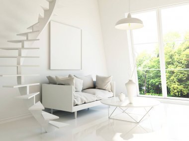 modern iç 3d render