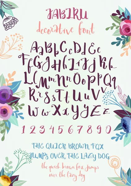 Handgeschreven decoratieve alfabet — Stockvector