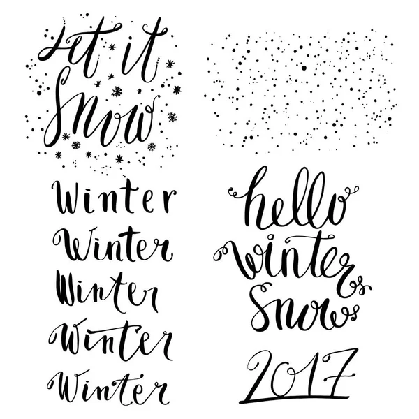 Ensemble de lettrage hiver — Image vectorielle