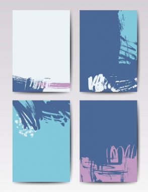 Modern fırça vektör kartpostal şablonu