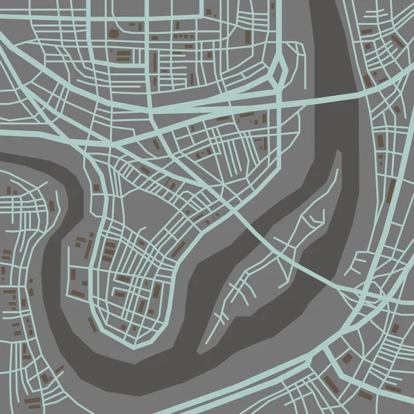 Perspective de carte de ville vectorielle — Image vectorielle