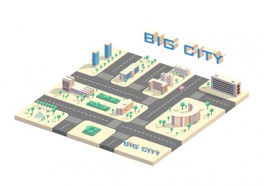izometrik şehir haritası