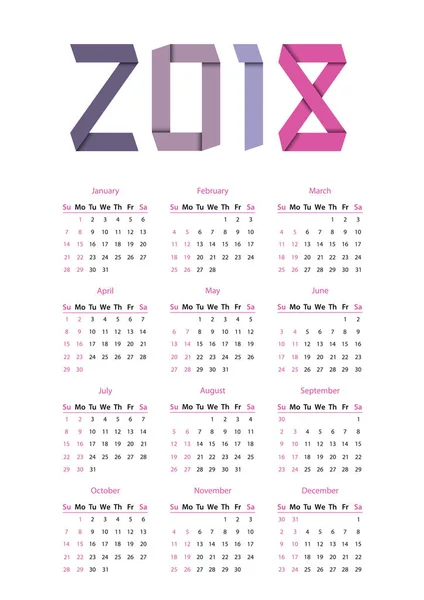 2018 kalendern — Stock vektor