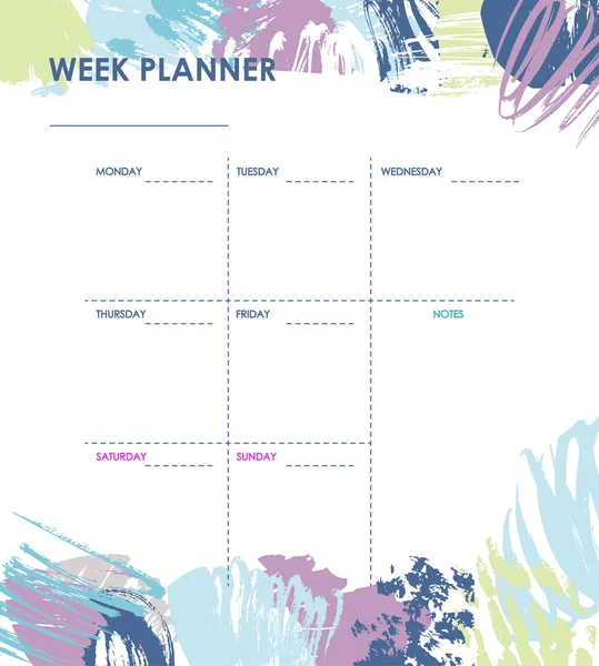 Weekly planner design — Stock Vector
