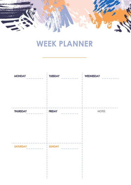 Týdenní plánovač design — Stockový vektor