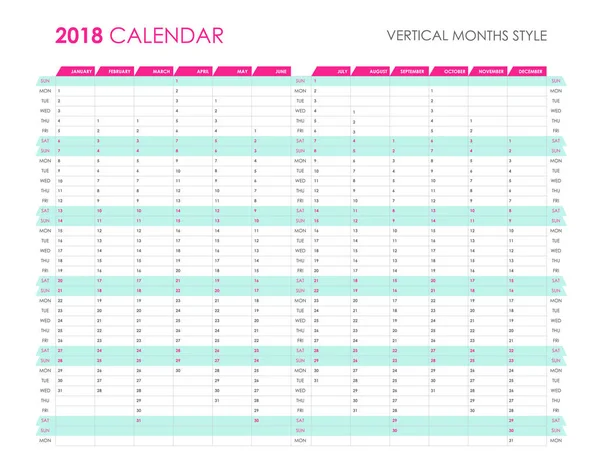 Obchodní planner 2018 — Stockový vektor